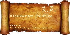 Kleinberger Palóma névjegykártya